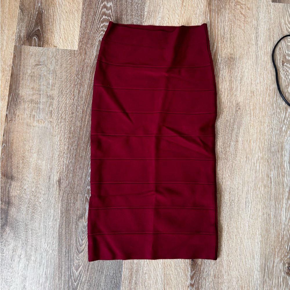 BCBGMaxAzria Deep Red Pencil Skirt